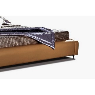 Lit en cuir italien de luxe LIVOURNE 160x200, marron.