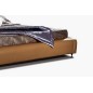 Lit en cuir italien de luxe LIVOURNE 160x200, marron.