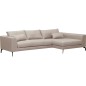 Canapé d'angle en tissu luxe 5 places, BERGAMO, beige, angle droit (vu de face) Canapé d'angle en tissu luxe 5 places, BERGAMO, beige, angle droit (vu de face)