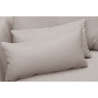 Canapé d'angle en tissu luxe 5 places, BERGAMO, beige, angle droit (vu de face)