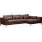 Canapé d'angle en tissu luxe 5 places, BERGAMO, marron, angle droit (vu de face) Canapé d'angle en tissu luxe 5 places, BERGAMO, marron, angle droit (vu de face)