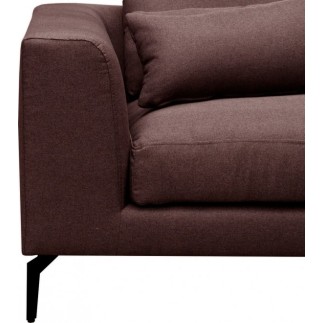 Canapé d'angle en tissu luxe 5 places, BERGAMO, marron, angle droit (vu de face)