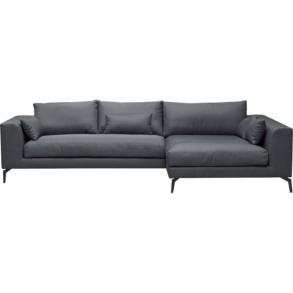 Canapé d'angle en tissu luxe 5 places, BERGAMO, gris foncé, angle droit (vu de face) Canapé d'angle en tissu luxe 5 places, BERGAMO, gris foncé, angle droit (vu de face)