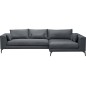 Canapé d'angle en tissu luxe 5 places, BERGAMO, gris foncé, angle droit (vu de face) Canapé d'angle en tissu luxe 5 places, BERGAMO, gris foncé, angle droit (vu de face)