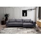 Canapé d'angle en tissu luxe 5 places, BERGAMO, gris foncé, angle droit (vu de face) Canapé d'angle en tissu luxe 5 places, BERGAMO, gris foncé, angle droit (vu de face)