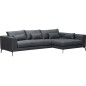 Canapé d'angle en tissu luxe 5 places, BERGAMO, gris foncé, angle droit (vu de face) Canapé d'angle en tissu luxe 5 places, BERGAMO, gris foncé, angle droit (vu de face)