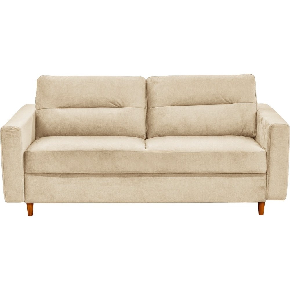 Canapé 3 places convertible en velours de luxe ATHENES, beige