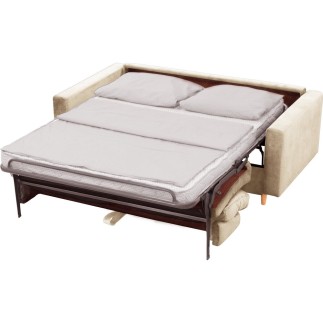 Canapé 3 places convertible en velours de luxe ATHENES, beige