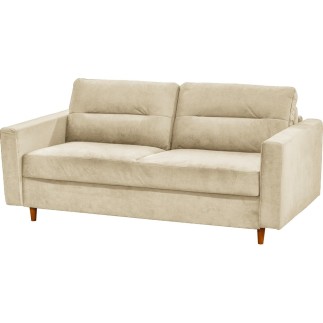 Canapé 3 places convertible en velours de luxe ATHENES, beige