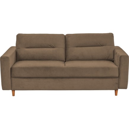 Canapé 3 places convertible en velours de luxe ATHENES, marron