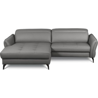 Canapé d'angle convertible en cuir italien luxe 5 places