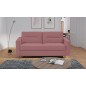 Canapé 3 places convertible en velours de luxe ATHENES, rose pale