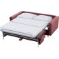 Canapé 3 places convertible en velours de luxe ATHENES, rose pale