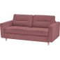 Canapé 3 places convertible en velours de luxe ATHENES, rose pale