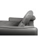 Canapé d'angle convertible en cuir italien luxe 5 places, MANZONI, coffre, gris foncé, angle gauche Canapé d'angle convertible en cuir italien luxe 5 places, MANZONI, coffre, gris foncé, angle gauche