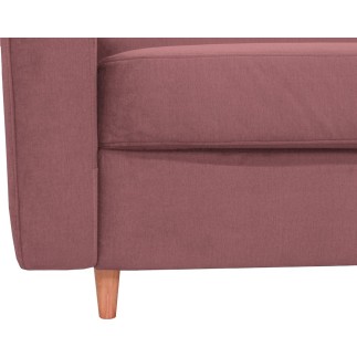 Canapé 3 places convertible en velours de luxe ATHENES, rose pale