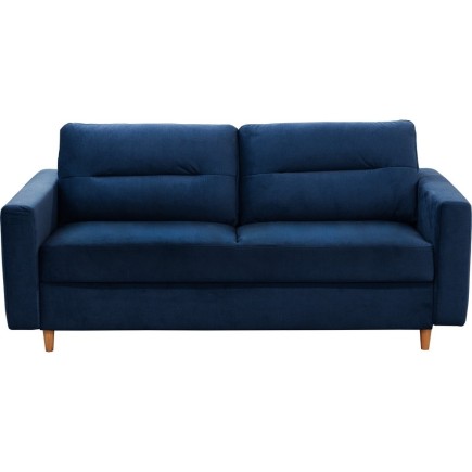 Canapé 3 places convertible en velours de luxe ATHENES, bleu foncé