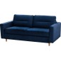 Canapé 3 places convertible en velours de luxe ATHENES, bleu foncé