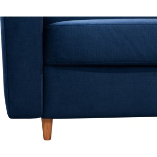 Canapé 3 places convertible en velours de luxe ATHENES, bleu foncé