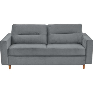 Canapé 3 places convertible en velours de luxe ATHENES, gris