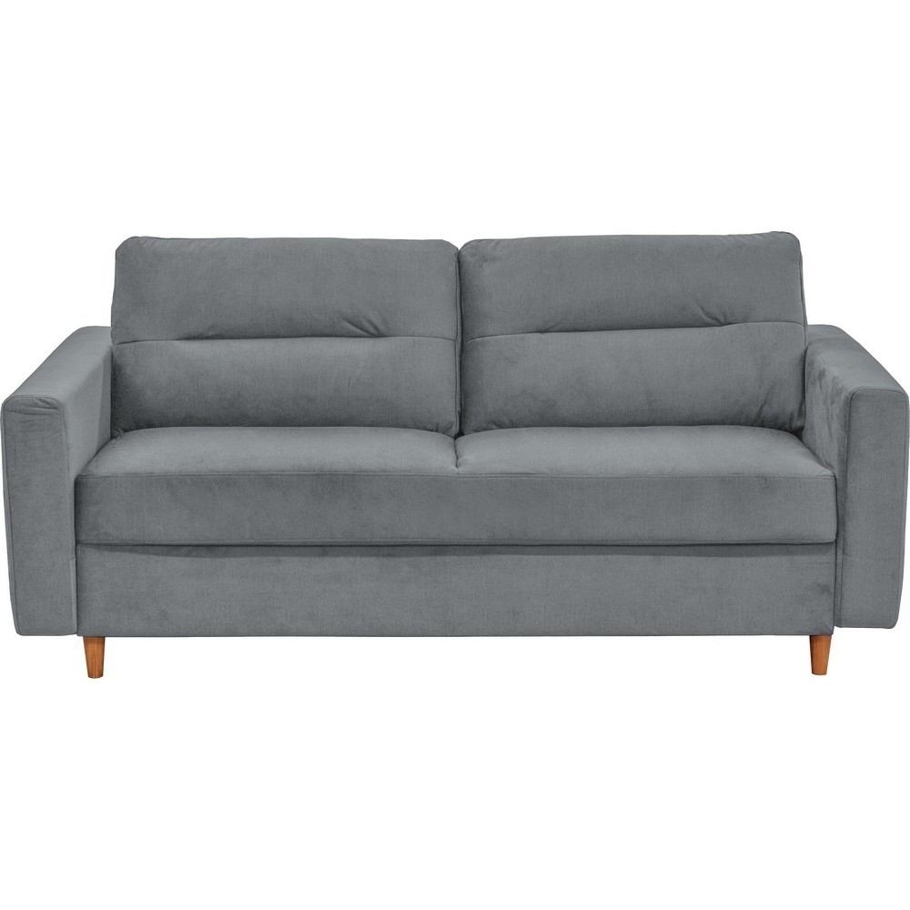 Canapé 3 places convertible en velours de luxe ATHENES, gris