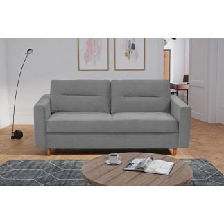 Canapé 3 places convertible en velours de luxe ATHENES, gris