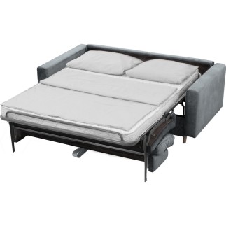 Canapé 3 places convertible en velours de luxe ATHENES, gris