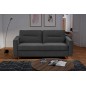 Canapé 3 places convertible en velours de luxe ATHENES, gris foncé