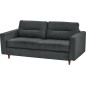 Canapé 3 places convertible en velours de luxe ATHENES, gris foncé
