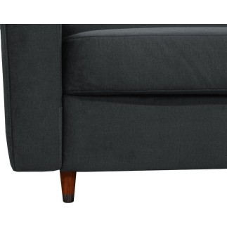 Canapé 3 places convertible en velours de luxe ATHENES, gris foncé