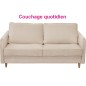 Canapé 3 places convertible en velours de luxe LISA, beige