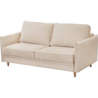 Canapé 3 places convertible en velours de luxe LISA, beige