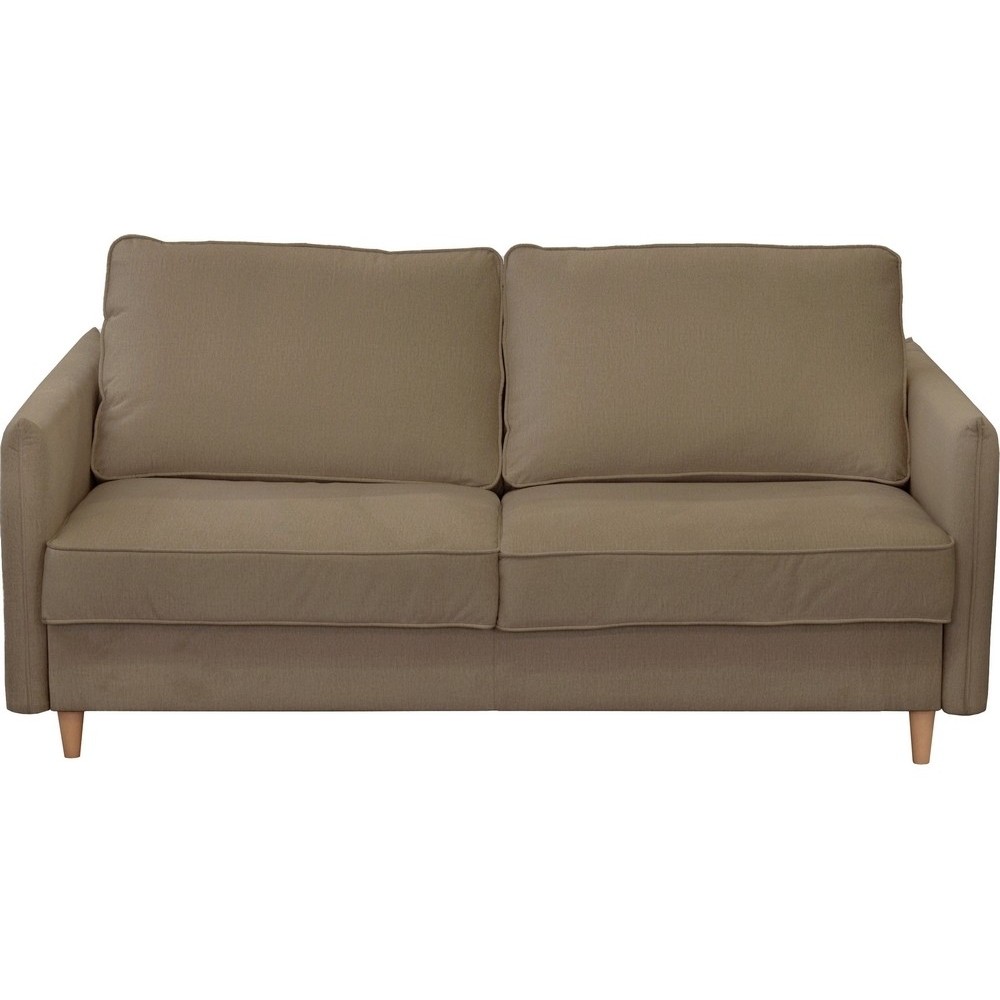 Canapé 3 places convertible en velours de luxe LISA, marron