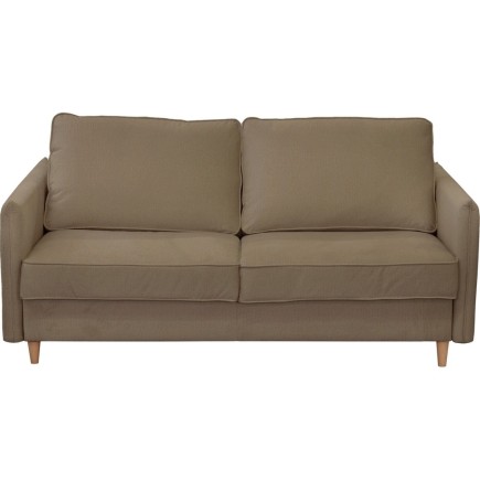 Canapé 3 places convertible en velours de luxe LISA, marron