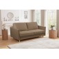 Canapé 3 places convertible en velours de luxe LISA, marron