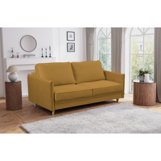 Canapé 3 places convertible en velours de luxe LISA, cuivre