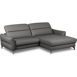 Canapé d'angle convertible en cuir italien luxe 5 places