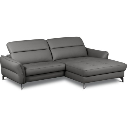 Canapé d'angle convertible en cuir italien luxe 5 places