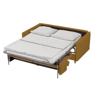 Canapé 3 places convertible en velours de luxe LISA, cuivre