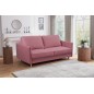 Canapé 3 places convertible en velours de luxe LISA, rose pale