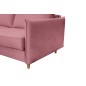 Canapé 3 places convertible en velours de luxe LISA, rose pale