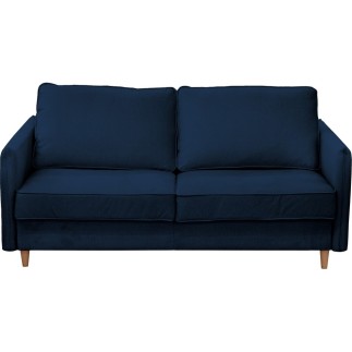 Canapé 3 places convertible en velours de luxe LISA, bleu foncé, usage quotidien