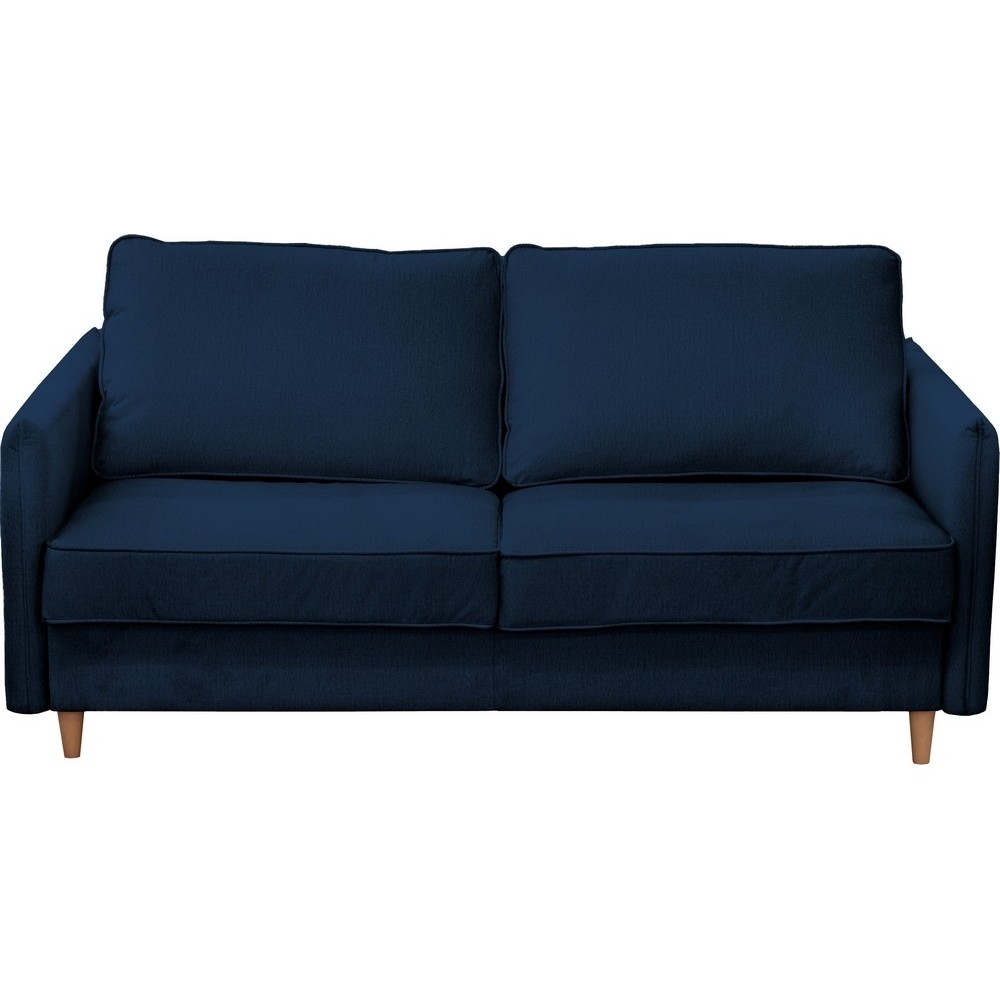 Canapé 3 places convertible en velours de luxe LISA, bleu foncé, usage quotidien