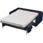 Canapé 3 places convertible en velours de luxe LISA, bleu foncé, usage quotidien