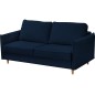 Canapé 3 places convertible en velours de luxe LISA, bleu foncé, usage quotidien