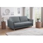 Canapé 3 places convertible en velours de luxe LISA, gris