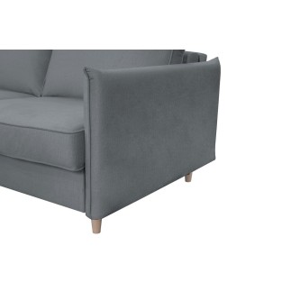 Canapé 3 places convertible en velours de luxe LISA, gris