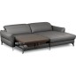 Canapé d'angle convertible en cuir italien luxe 5 places, MANZONI, coffre, gris foncé, angle droit Canapé d'angle convertible en cuir italien luxe 5 places, MANZONI, coffre, gris foncé, angle droit