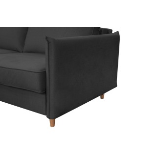 Canapé 3 places convertible en velours de luxe LISA, gris anthracite