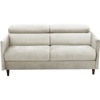 Canapé 3 places convertible en velours de luxe LOIC, beige